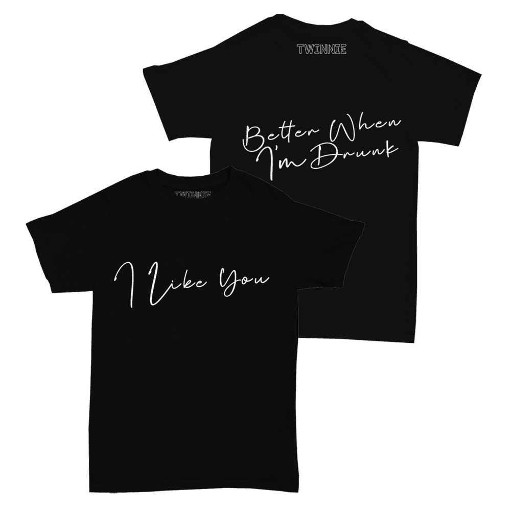 Twinnie - I Like You Black Script T-Shirt