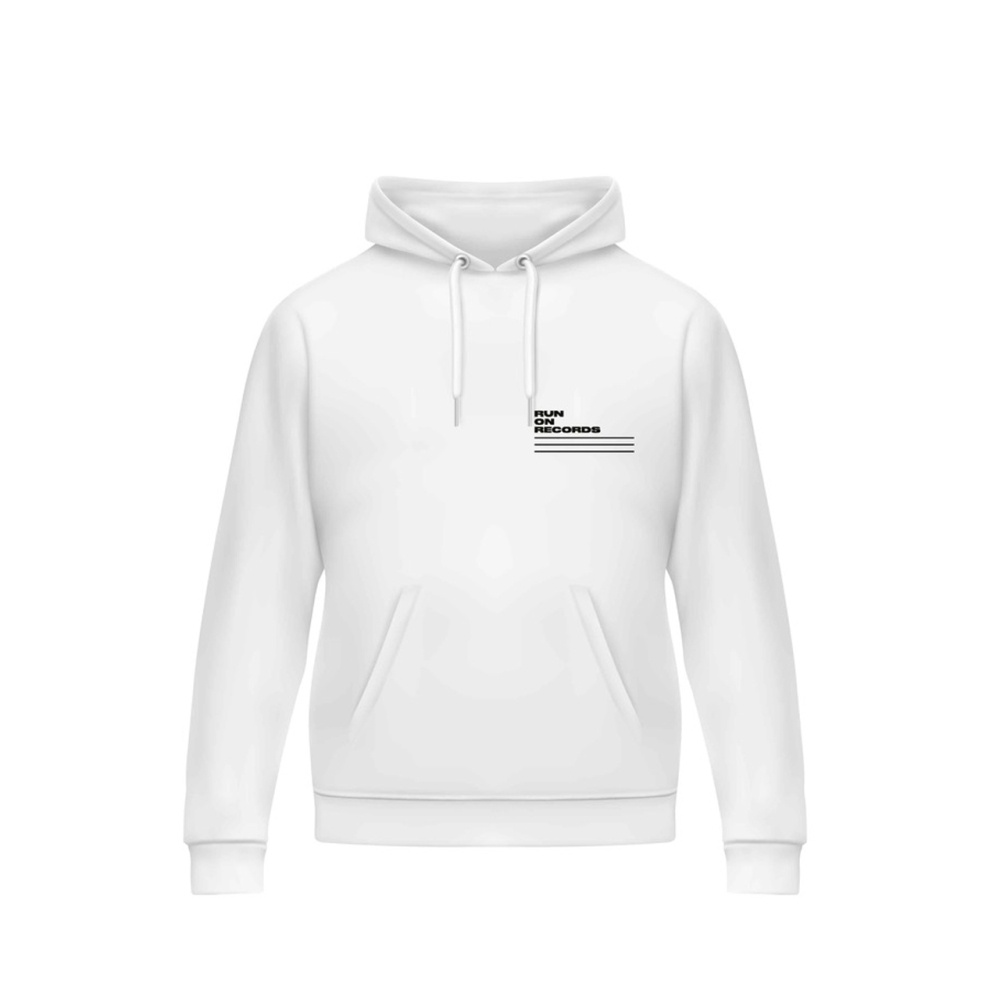 Run On Records - White Logo Hoody