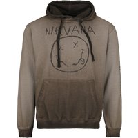 Nirvana Hooded sweater Smiley Logo S to XXL for Men brown