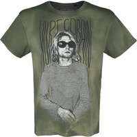 Kurt Cobain T-Shirt REX Stripes S to XXL for Men khaki