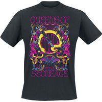 Queens Of The Stone Age T-Shirt In Times New Roman Neon Sacrilege S to 3XL for Men black - Image 1