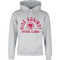 Rise Against Hooded sweater Classic Arch S to XXL for Men mottled grey