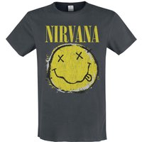 Nirvana T-Shirt Amplified Collection Worn Out S to XXL for Men charcoal