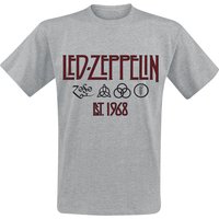 Led Zeppelin T-Shirt Symbols Est. 1968 M to 3XL for Men mottled grey - Image 1