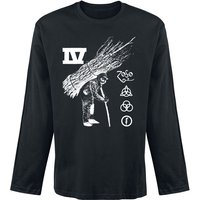Led Zeppelin Long-sleeve Shirt IV Illustration Track List S to XXL for Men black - Image 1