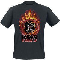 Kiss T-Shirt Rock And Roll Over Flames S to XL for Men black - Image 1