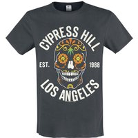 Cypress Hill T-Shirt Amplified Collection Floral Skull S to XXL for Men charcoal - Image 1