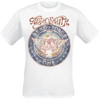 Aerosmith T-Shirt Aero Force One Seal S to XXL for Men white