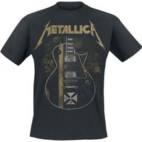 Metallica T-Shirt Hetfield Iron Cross Guitar S to 5XL for Men black - Image 1