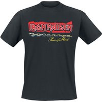 Iron Maiden T-Shirt POM Red Strip Logo Tracklist M to 3XL for Men black