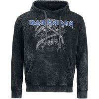 Iron Maiden Hooded sweater Powerslave S to L for Men charcoal - Image 1