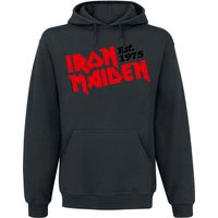 Iron Maiden Hooded sweater Est. 1975 S to 4XL for Men black - Image 1