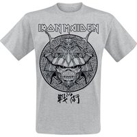 Iron Maiden T-Shirt Samurai Eddie Black Graphic S to XXL for Men grey