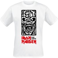 Iron Maiden T-Shirt Stamp Logo 3 S to 4XL for Men white