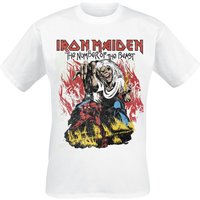 Iron Maiden T-Shirt Stylised Dancing Flames S to XXL for Men white