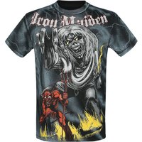 Iron Maiden T-Shirt Sketched Number Of The Beast Allover S to XXL for Men Allover