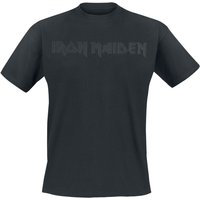 Iron Maiden T-Shirt Black On Black Logo S to 4XL for Men black