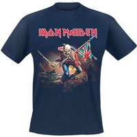 Iron Maiden T-Shirt Trooper S to XL for Men navy - Image 1