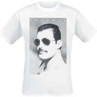 Queen T-Shirt Freddie Mercury Sunglasses S to XXL for Men white - Image 1