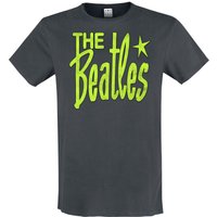 The Beatles T-Shirt Amplified Collection Retro Logo Neon Green S to XXL for Men charcoal - Image 1