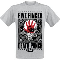 Five Finger Death Punch T-Shirt Punchagram S to XXL for Men mottled grey - Image 1