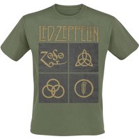 Led Zeppelin T-Shirt Green Symbols M to XXL for Men olive - Image 1