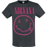Nirvana T-Shirt Amplified Collection Neon Pink XS to XXL for Men charcoal - Image 1