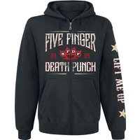 Five Finger Death Punch Hooded zip Laurel Emblem S to L for Men black - Image 1