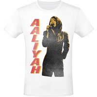 Aaliyah T-Shirt Singing S to 3XL for Men white - Image 1