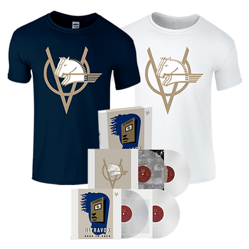 Rage In Eden Limited Edition 4LP Clear Vinyl Box Set + Choice of T-Shirt (White/Navy) by Ultravox