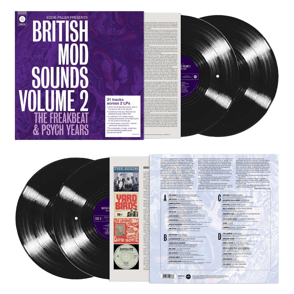 Eddie Piller Presents - British Mod Sounds of The 1960s Volume 2: The Freakbeat & Psych Years Double Vinyl by Various Artists