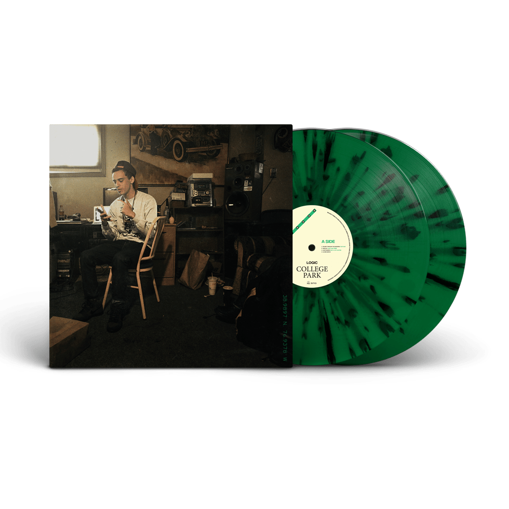 College Park Exclusive Varsity Green + Black Splatter Double Vinyl by Logic