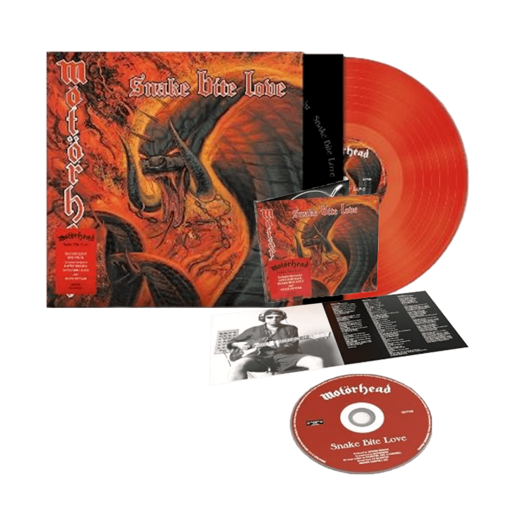 Snake Bite Love Transparent Red Vinyl + CD by Mot��rhead