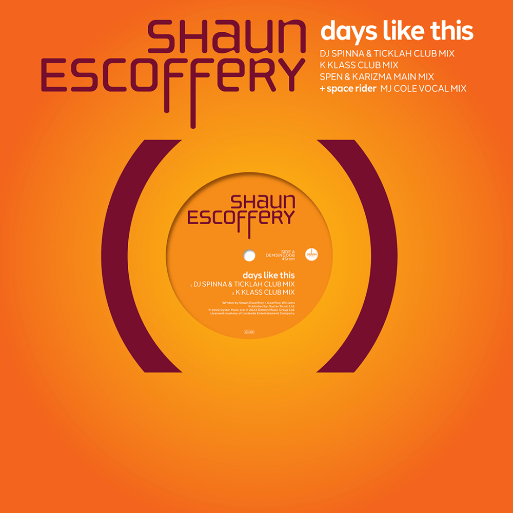 Days Like This 12 Inch Vinyl by Shaun Escoffery