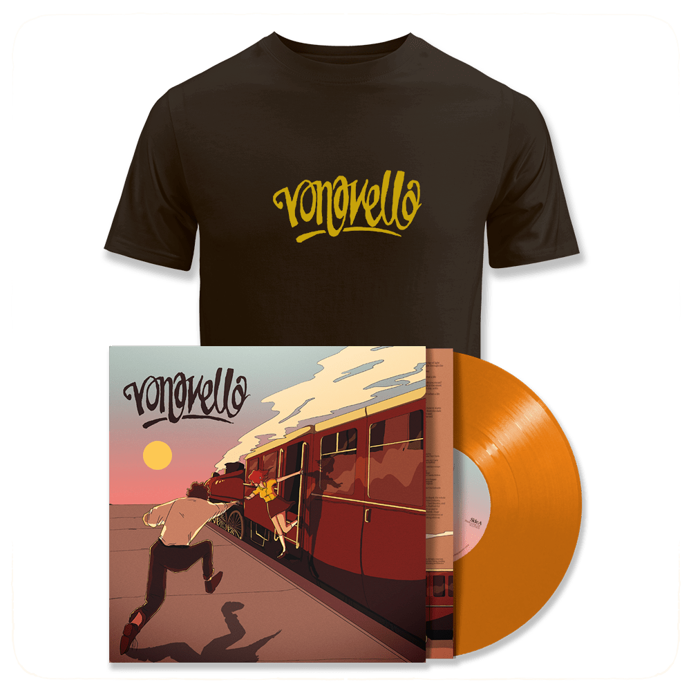 Vona Vella Orange Vinyl LP & T-Shirt with Signed Poster by Vona Vella