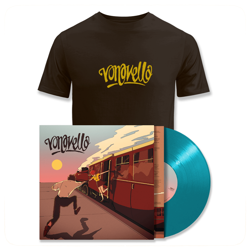 Vona Vella Blue Vinyl LP & T-Shirt with Signed Poster by Vona Vella