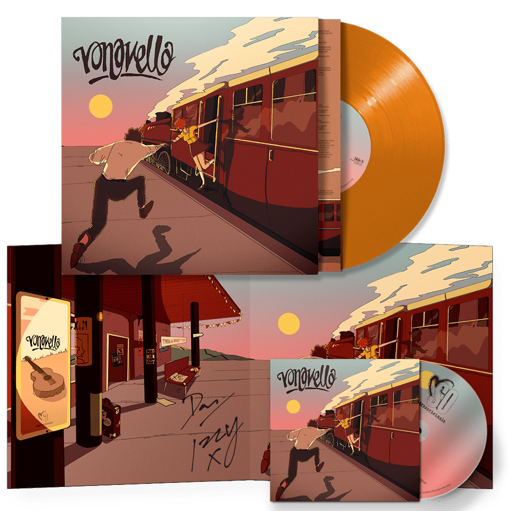 Vona Vella Orange Vinyl LP & CD Album with Signed Poster by Vona Vella