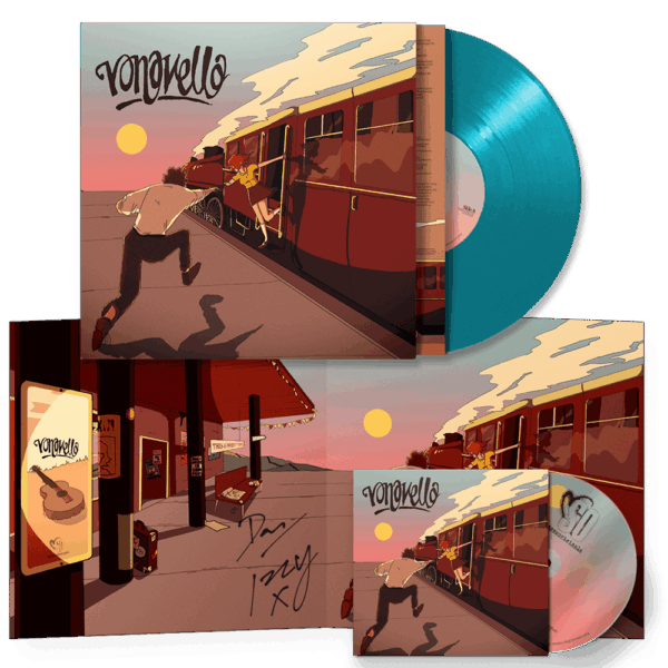 Vona Vella Blue Vinyl LP & CD Album with Signed Poster by Vona Vella