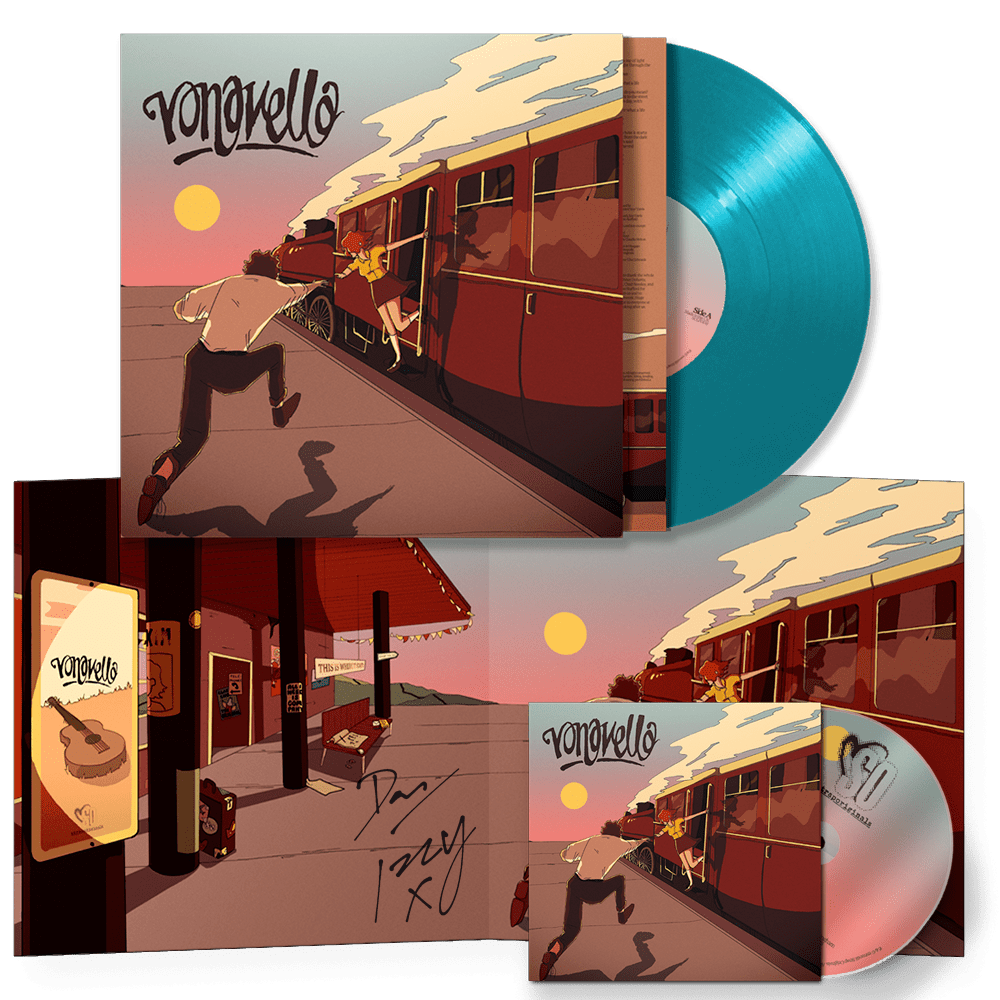 Vona Vella Blue Vinyl LP & CD Album with Signed Poster by Vona Vella