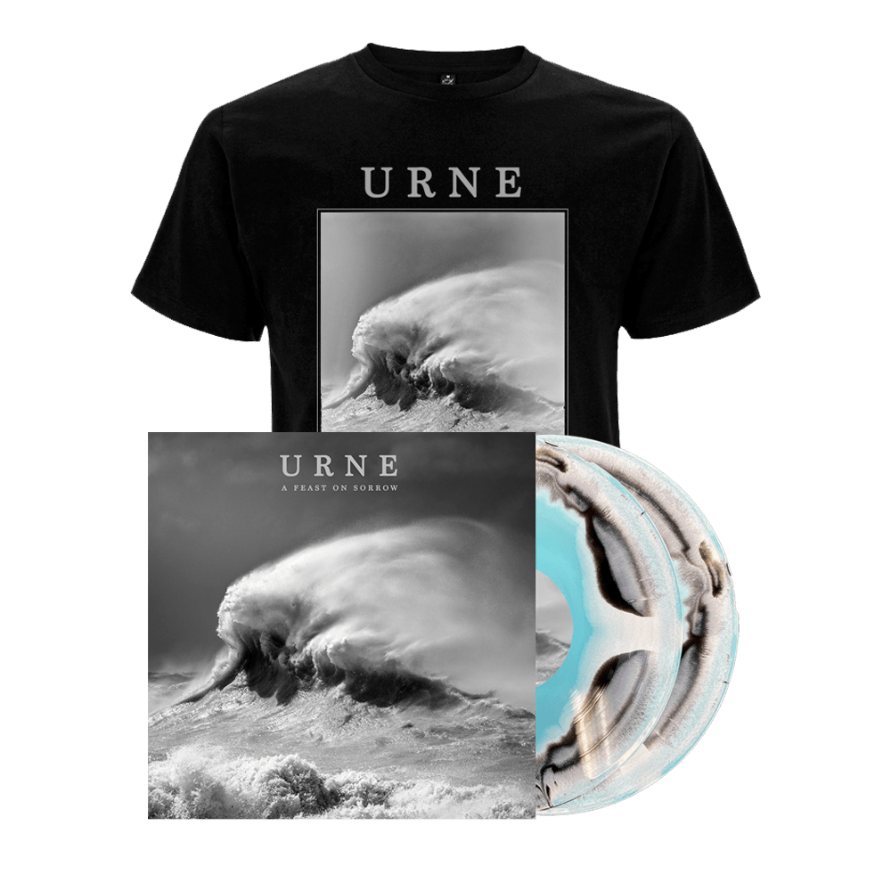 A Feast On Sorrow Exclusive Sea Swirl Double Vinyl + A Feast On Sorrow T-Shirt by Urne