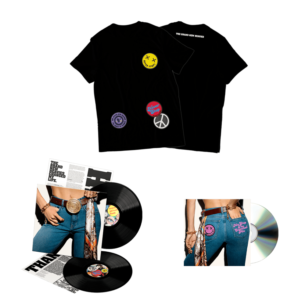 Never Stop... The Best Of Double Vinyl, T-Shirt + Bonus CD by The Brand New Heavies