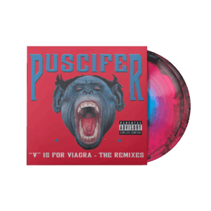V Is For Viagra - The Remixes Baby Blue, Magenta, & Black 3 Color Smush Double Vinyl by Puscifer