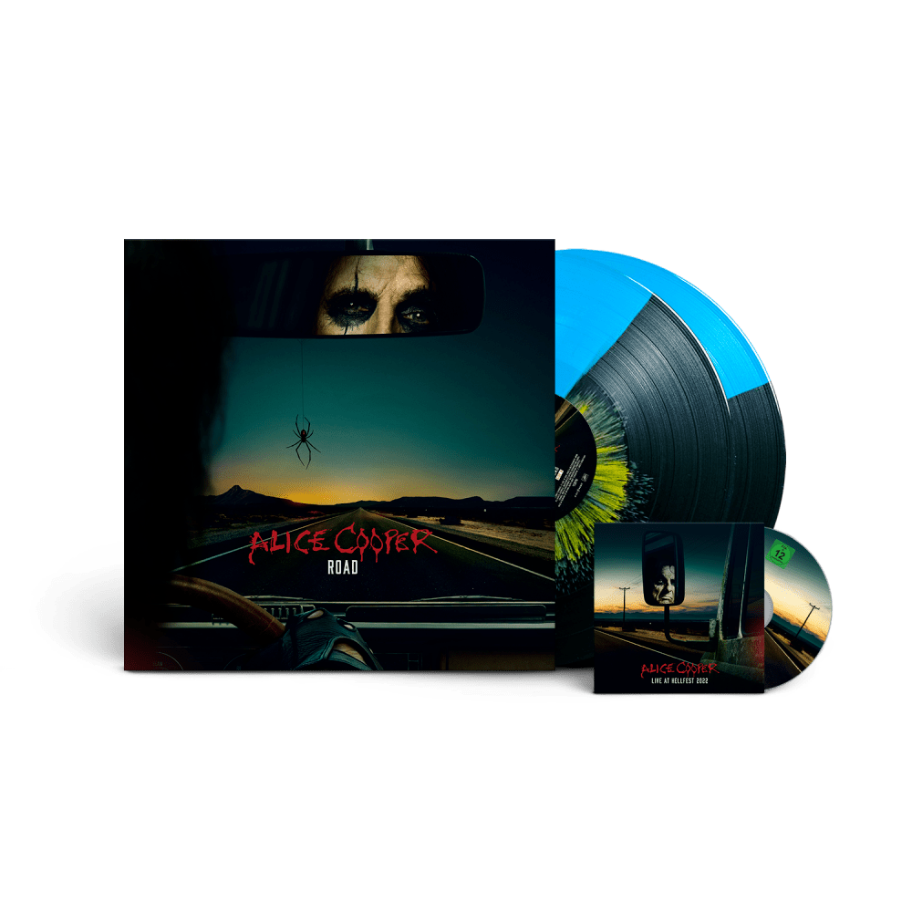 Road Black/Blue Split & Yellow Splatter Double Vinyl by Alice Cooper