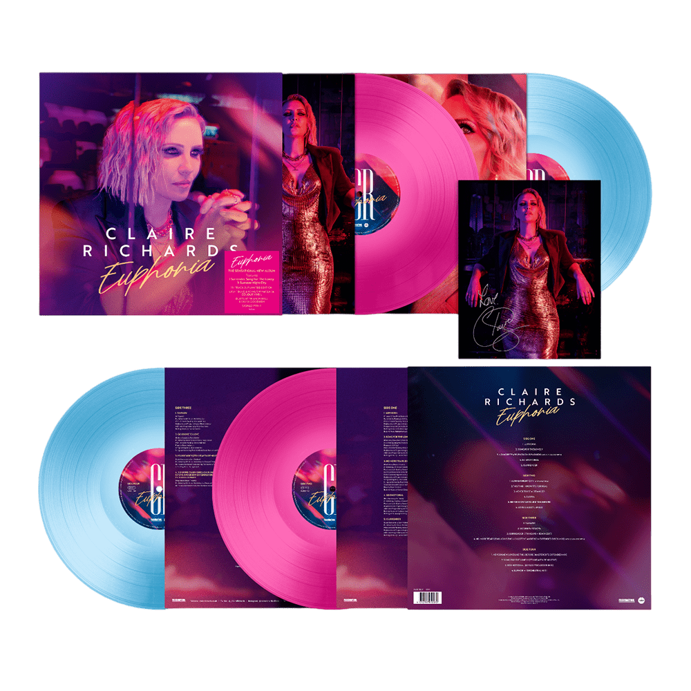 Euphoria Light Blue/Neon Magenta (inc. Signed Insert)  Double Vinyl by Claire Richards