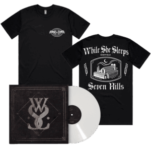 This Is The Six (10th Anniversary) White LP + Seven Hills T-Shirt by While She Sleeps