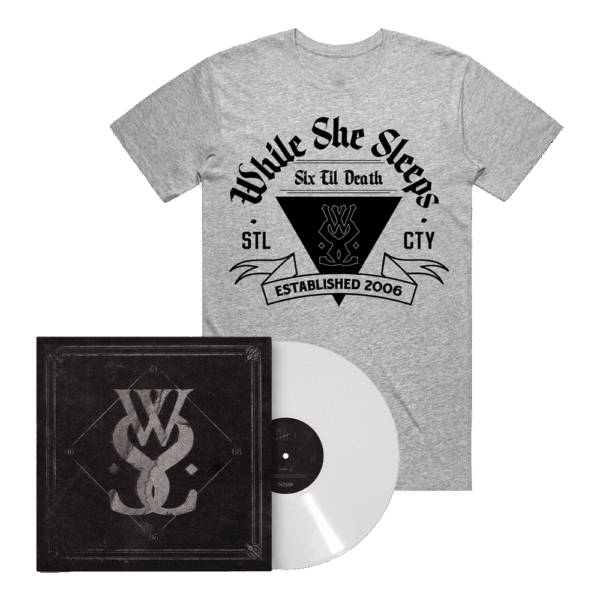 This Is The Six (10th Anniversary) White LP + Six Til Death T-Shirt - While She Sleeps