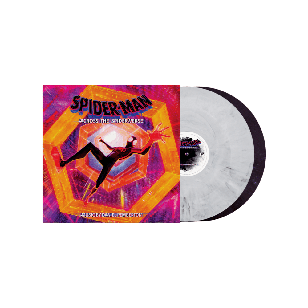 Spider-Man: Across the Spider-Verse White & Dark Purple Marbled Double Vinyl by Daniel Pemberton