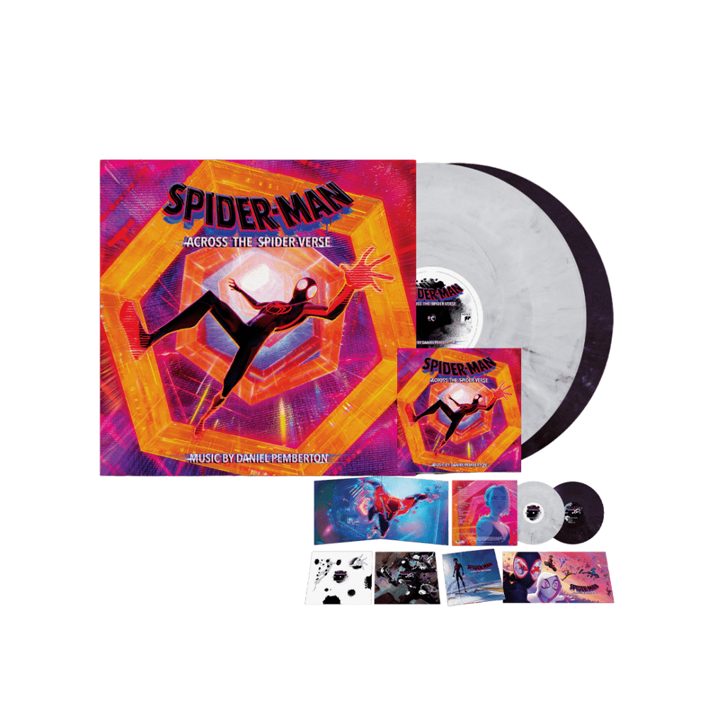 Spider-Man: Across the Spider-Verse White & Dark Purple Marbled Double Vinyl + 2-Disc CD by Daniel Pemberton