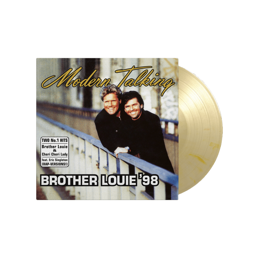 Brother Louie 98 Yellow & White Marbled 12 Inch Vinyl by Modern Talking