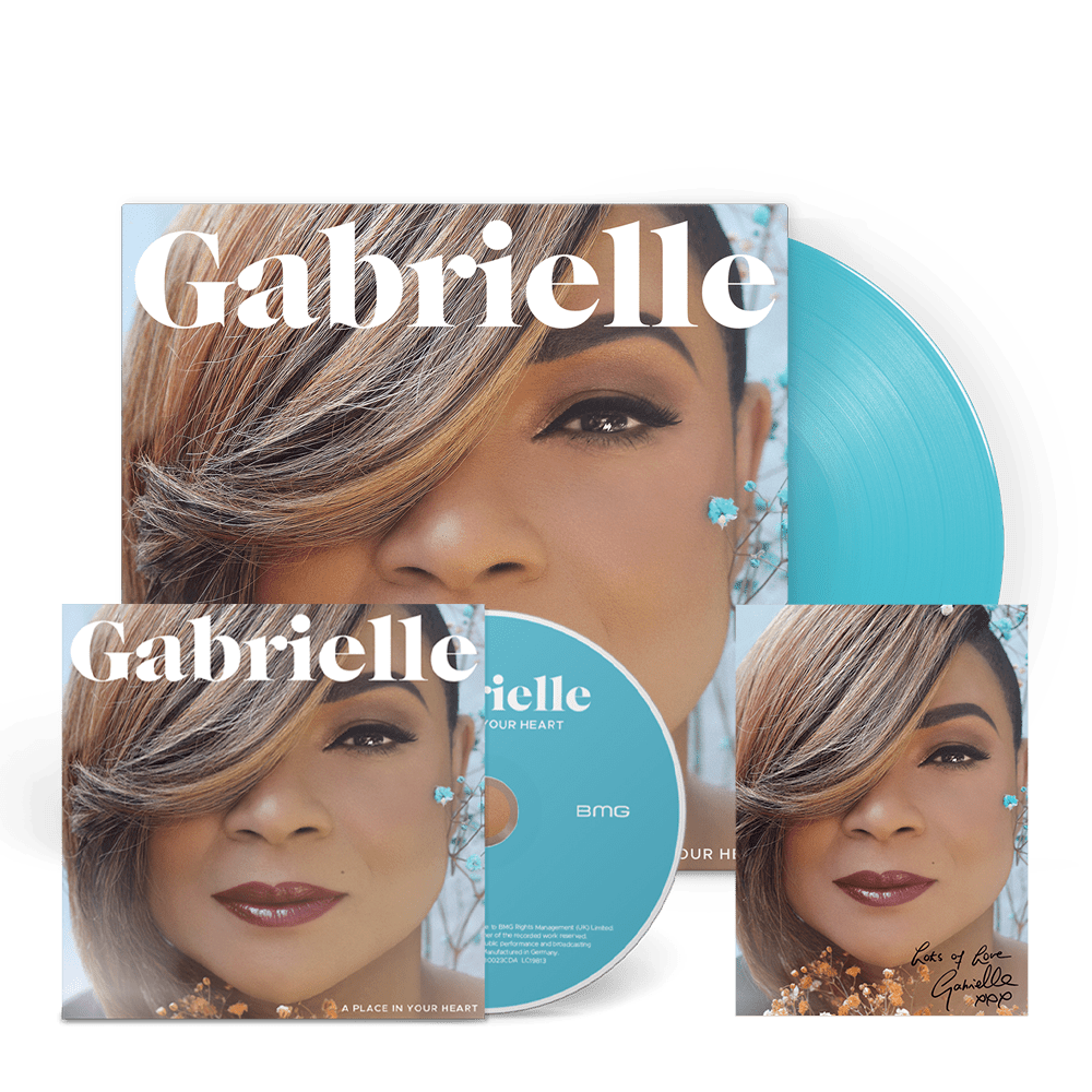 A Place In Your Heart Transparent Curacao Blue Vinyl + CD + Signed Print by Gabrielle